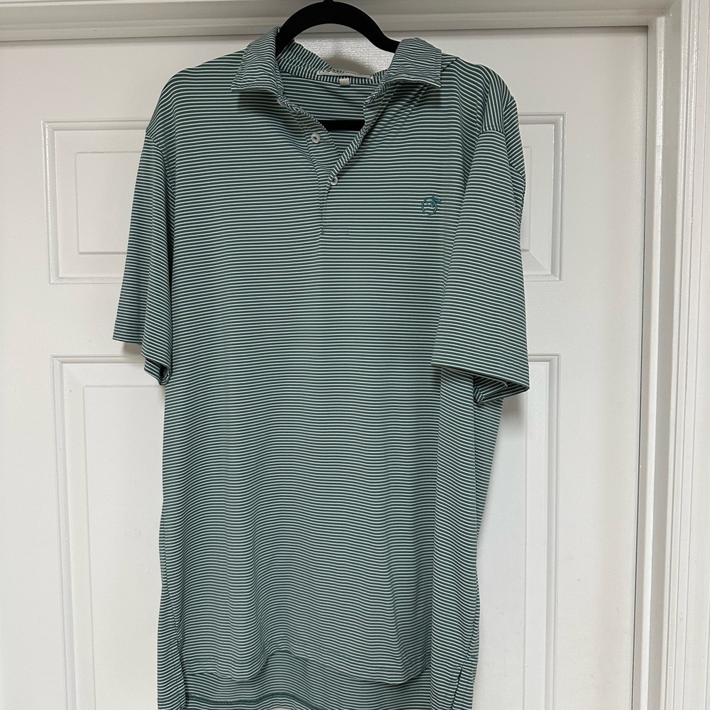 Men's Striped Polo Shirt - Green